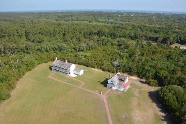 Light station buildings below