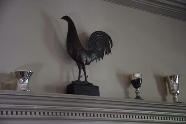 Weathervane rooster on the mantel