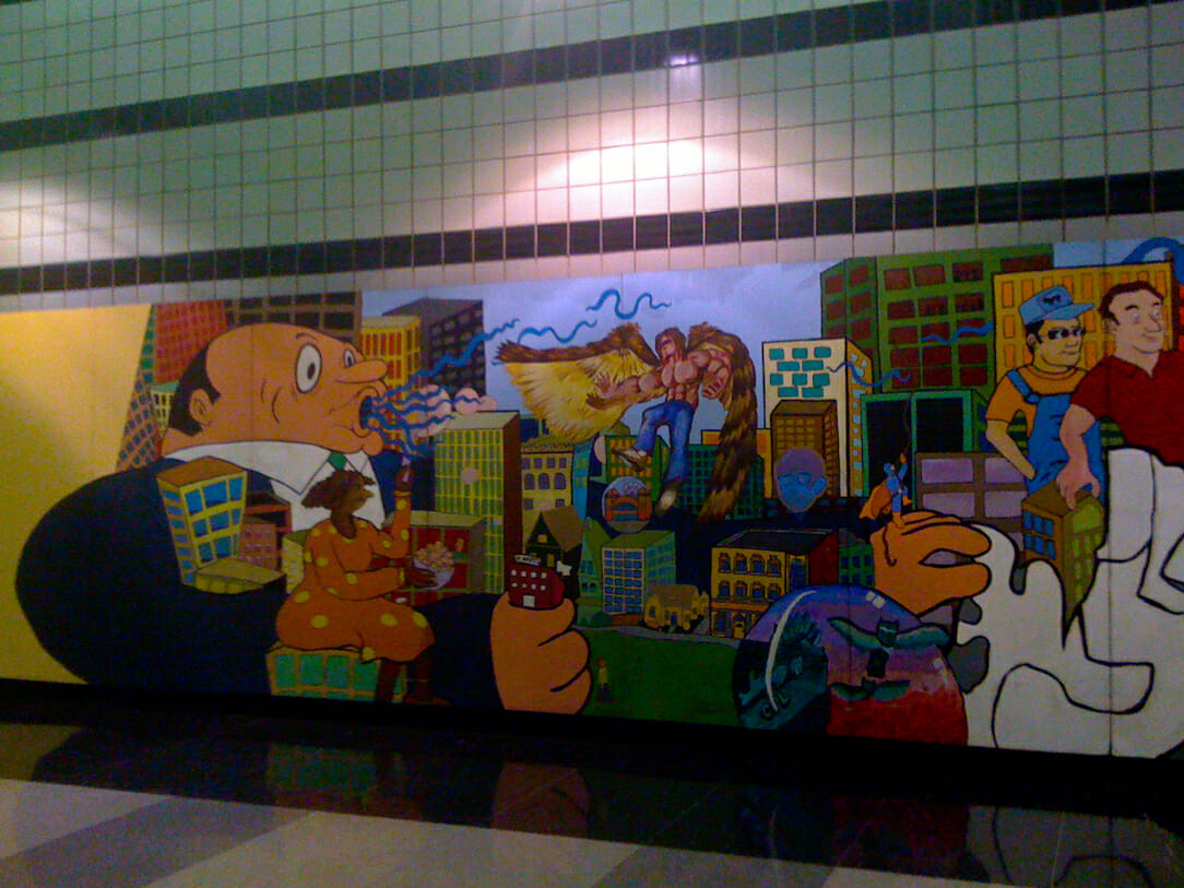 Chicago mural inside O'Hare