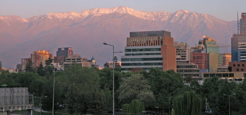Evening glow on the Andes Mountains