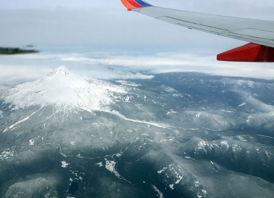 Mount Hood as seen on the approach to PDX