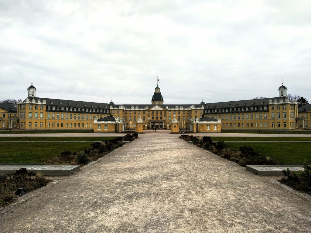 The Baroque façade of the former residential palace in Karlsruhe.