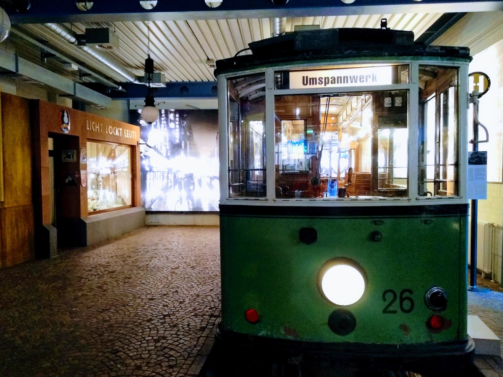 An old green tram.