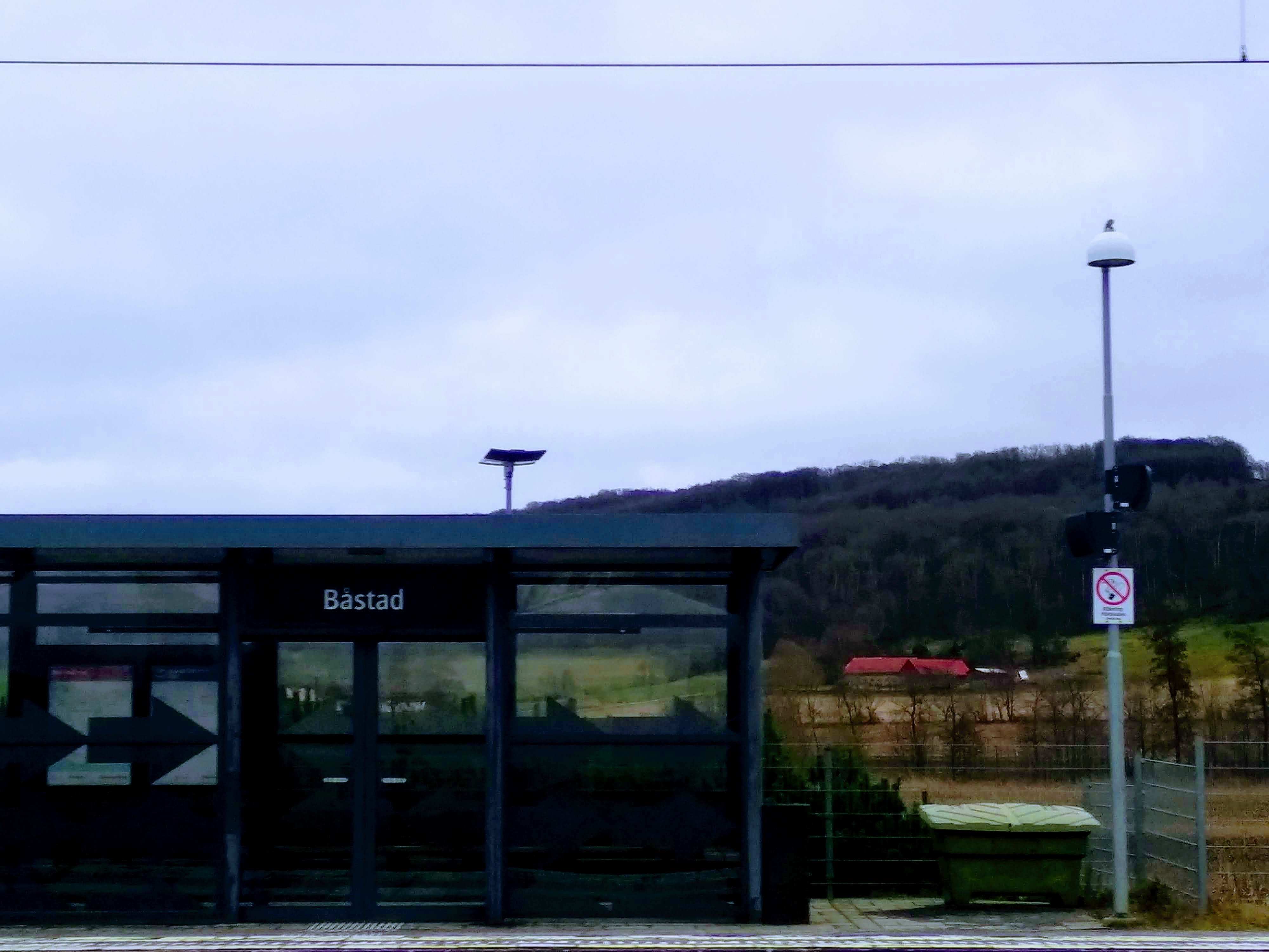 Båstard Station seen from a passing train.