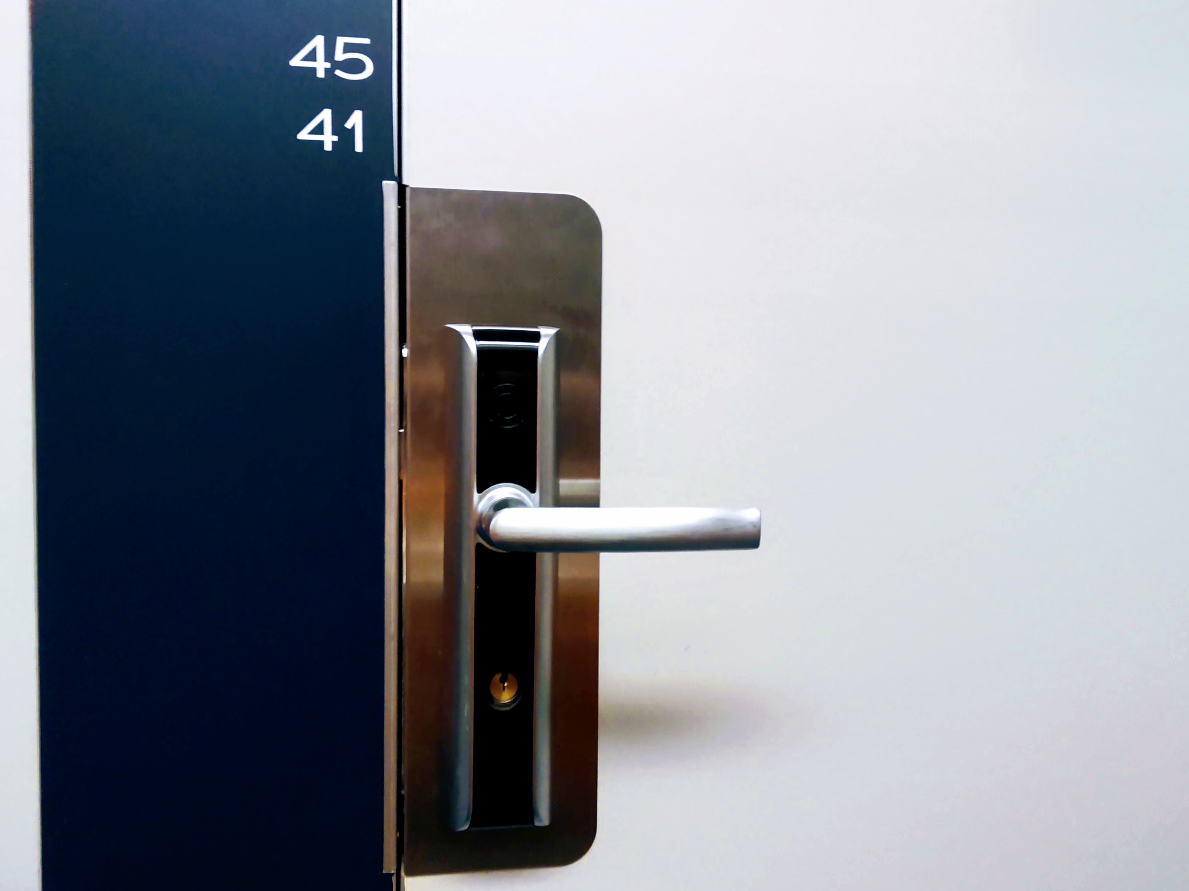 Door of sleeper compartment 45/41 on the overnight train from Bodø to Trondheim.