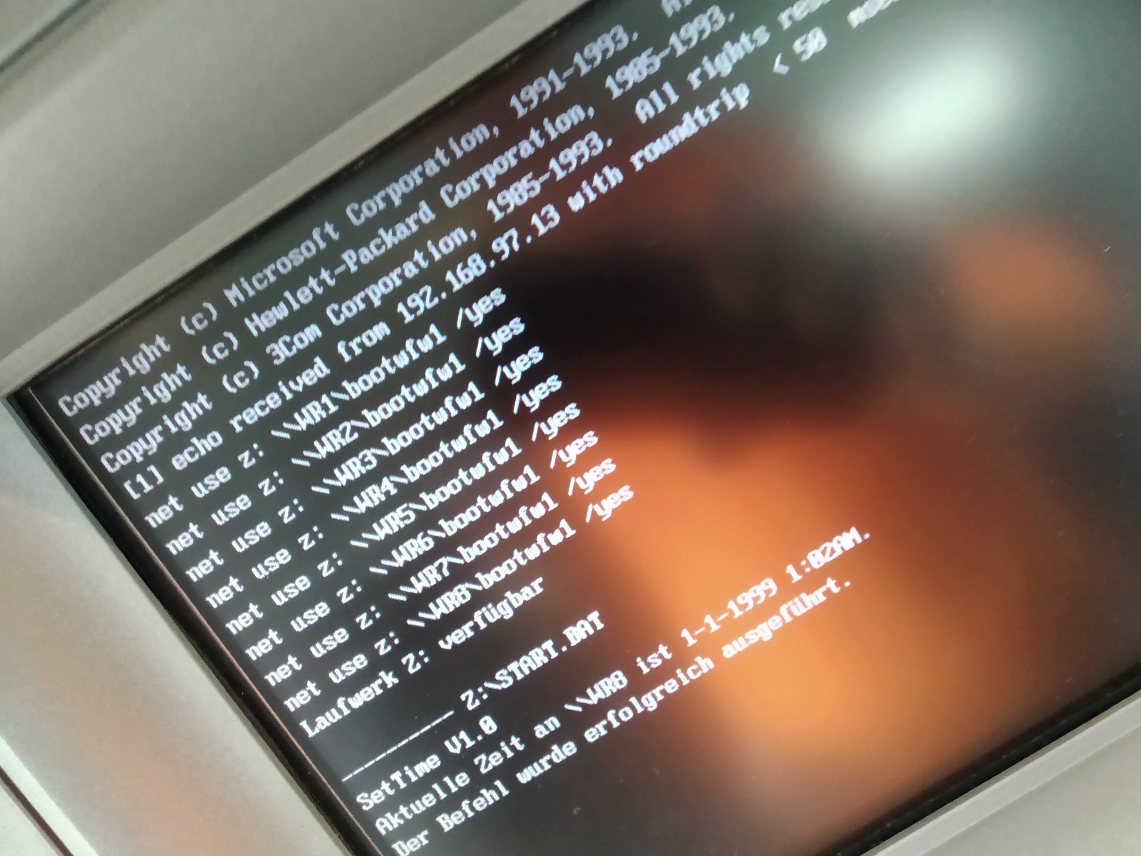 Information display of an ICE3 rebooting showing copyright information for Microsoft from 1991-1993.