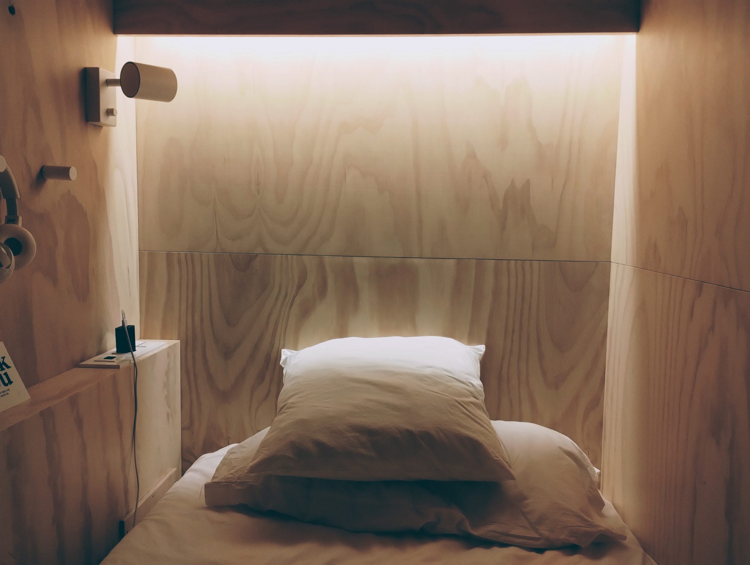 The interior of a 'casita' sleeping pod in the Colo Colo hostel.