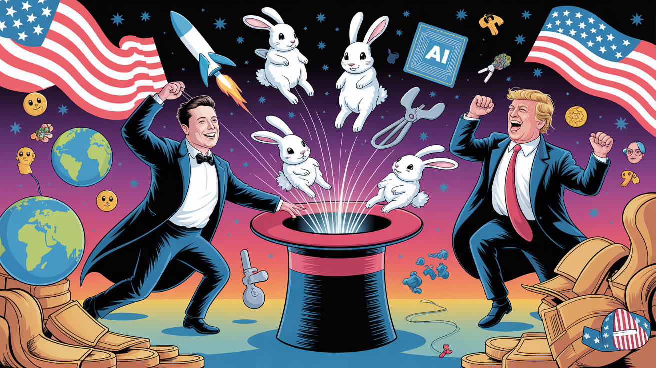Elon Musk’s Enigmatic Tweet: Unleashing a Swarm of Rabbits from the Hat in Trump’s New Era