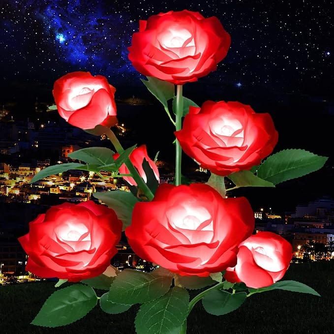 Rose Flowers Path Solar Garden Lights