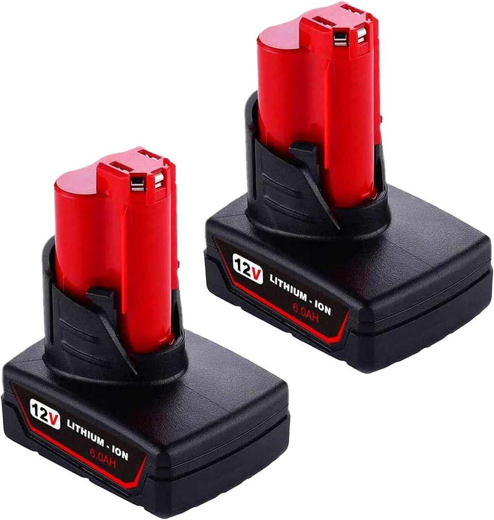 2 Packs Replacement for Milwaukee M12 12 Volt Cordless 6.0Ah Battery