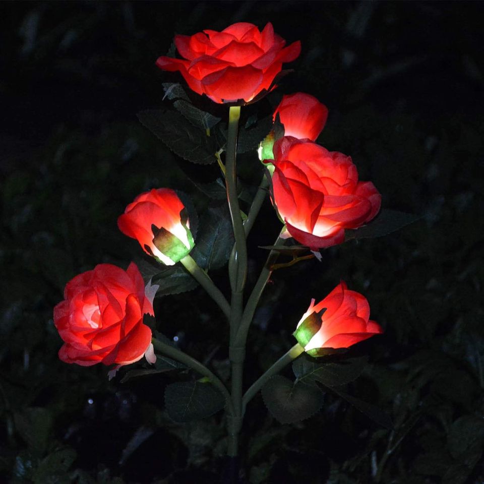 Garden Solar Decorative Rose Flowers Lights