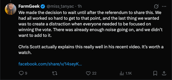 Tanya Clemens' follow-up post on X, Oct. 22, 2026.