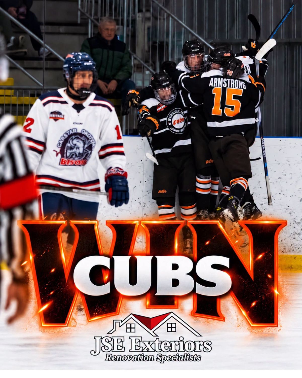 Cubs hold off Bisons 3-2 on Finke penalty-shot goal
