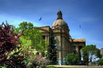 The Alberta Legislature Building in Edmonton on a clear day.