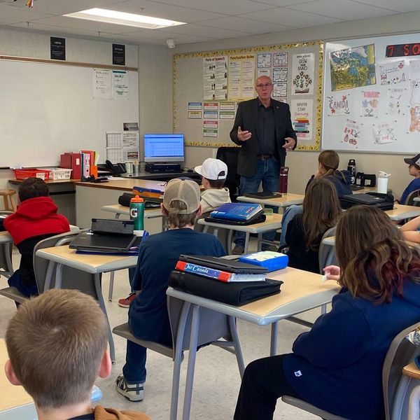 MP Glen Motz visits Senator Gershaw School to answer student questions on federal government