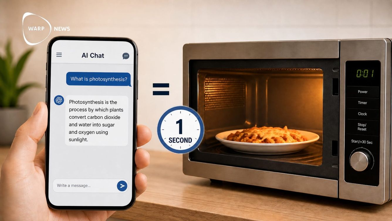 👍 Ny tumregel för AI och energianvändning: En prompt = en sekund i mikron
