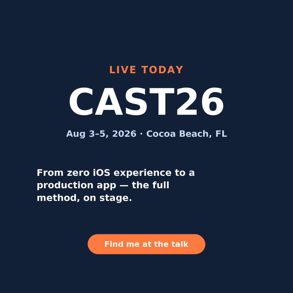 The whole system on one page — live this week at CAST26