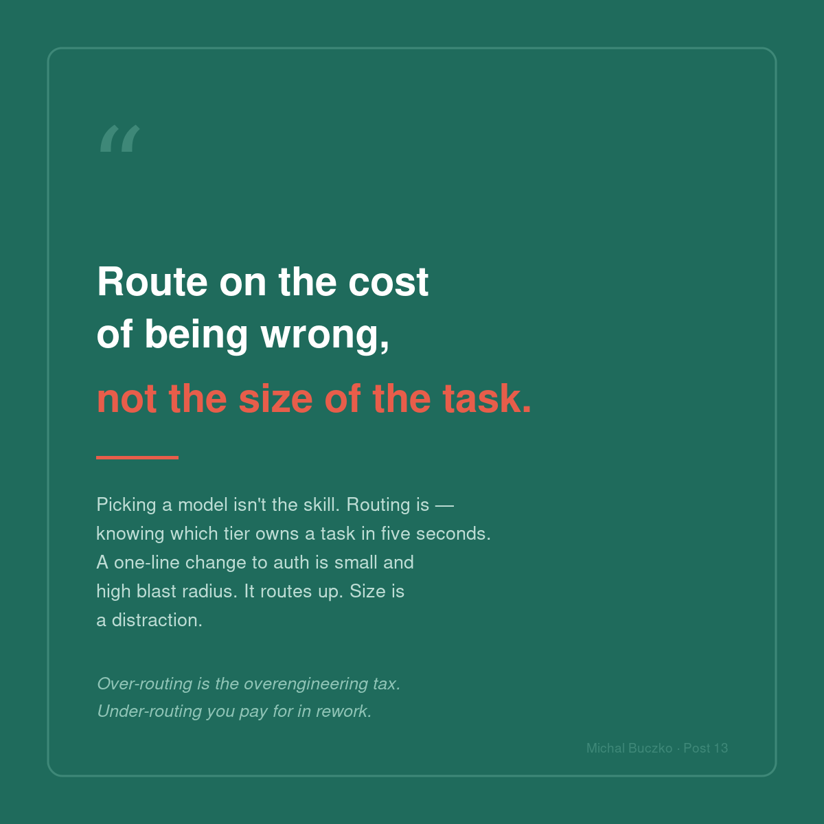 Routing rules: which tier gets which task