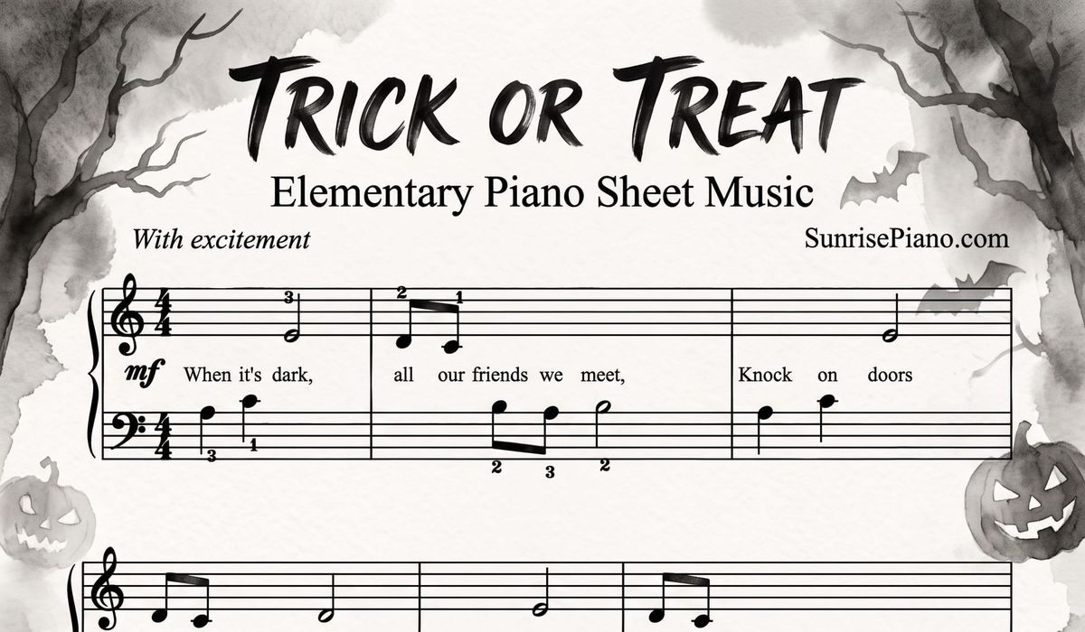 Trick or Treat - Elementary Piano Sheet Music