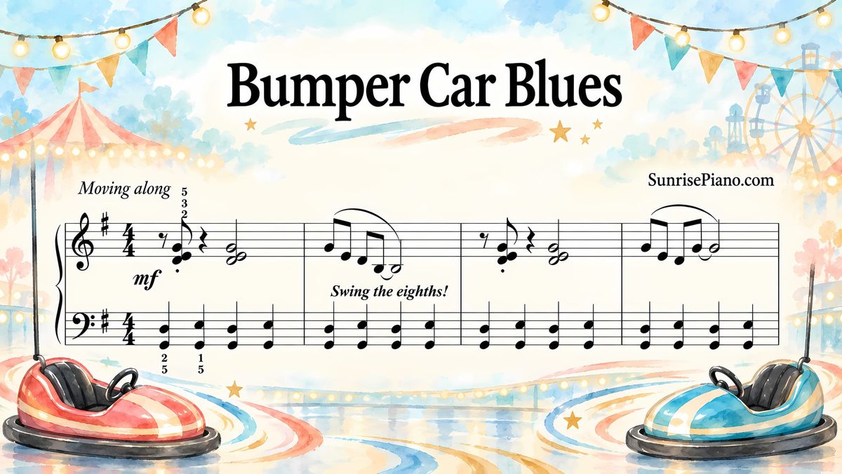 Bumper Car Blues - Intermediate Piano Sheet Music