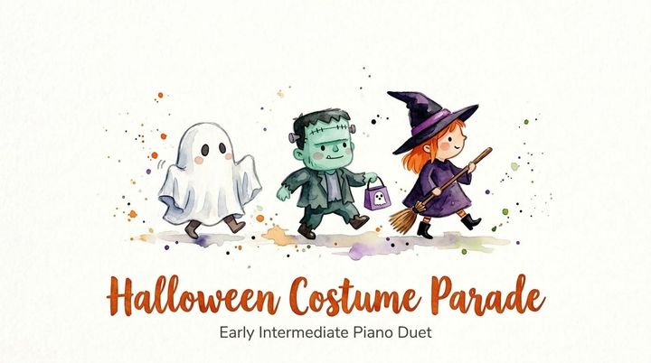 Halloween Costume Parade (Duet) - Early Intermediate Piano Sheet Music