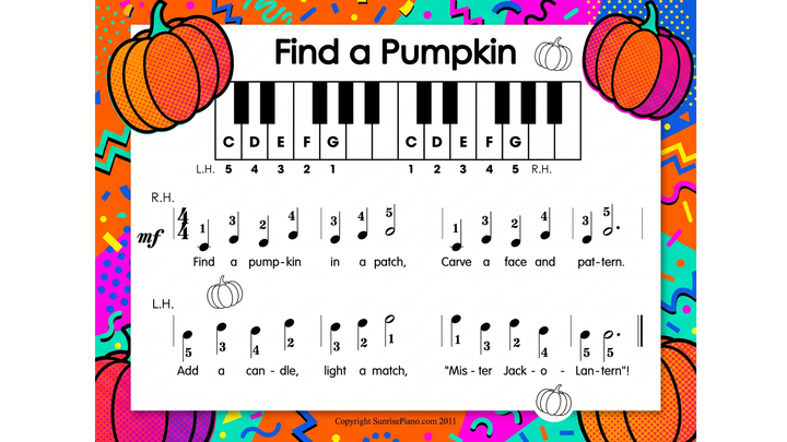 Find a Pumpkin - Primer Piano Sheet Music