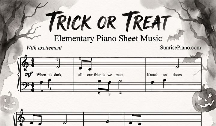 Trick or Treat - Elementary Piano Sheet Music