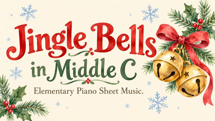 Jingle Bells in Middle C - Elementary Piano Sheet Music