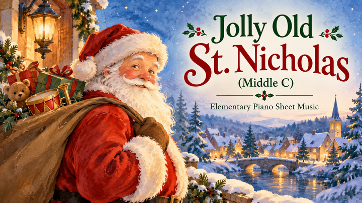 Jolly Old St. Nicholas (Middle C) - Elementary Piano Sheet Music