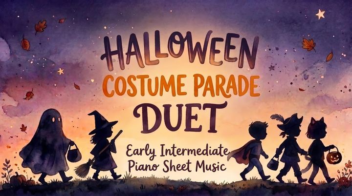Halloween Costume Parade (Duet) - Early Intermediate Piano Sheet Music