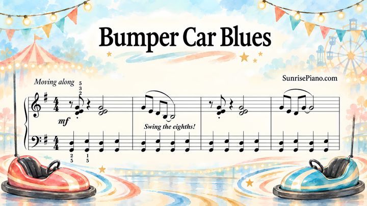Bumper Car Blues - Intermediate Piano Sheet Music