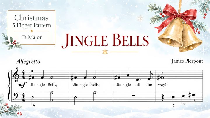 Jingle Bells - Late Elementary Piano Sheet Music