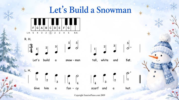 Let's Build a Snowman - Primer Piano Sheet Music