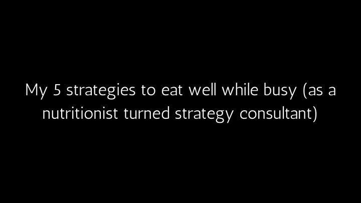 How to eat healthier with a super busy job