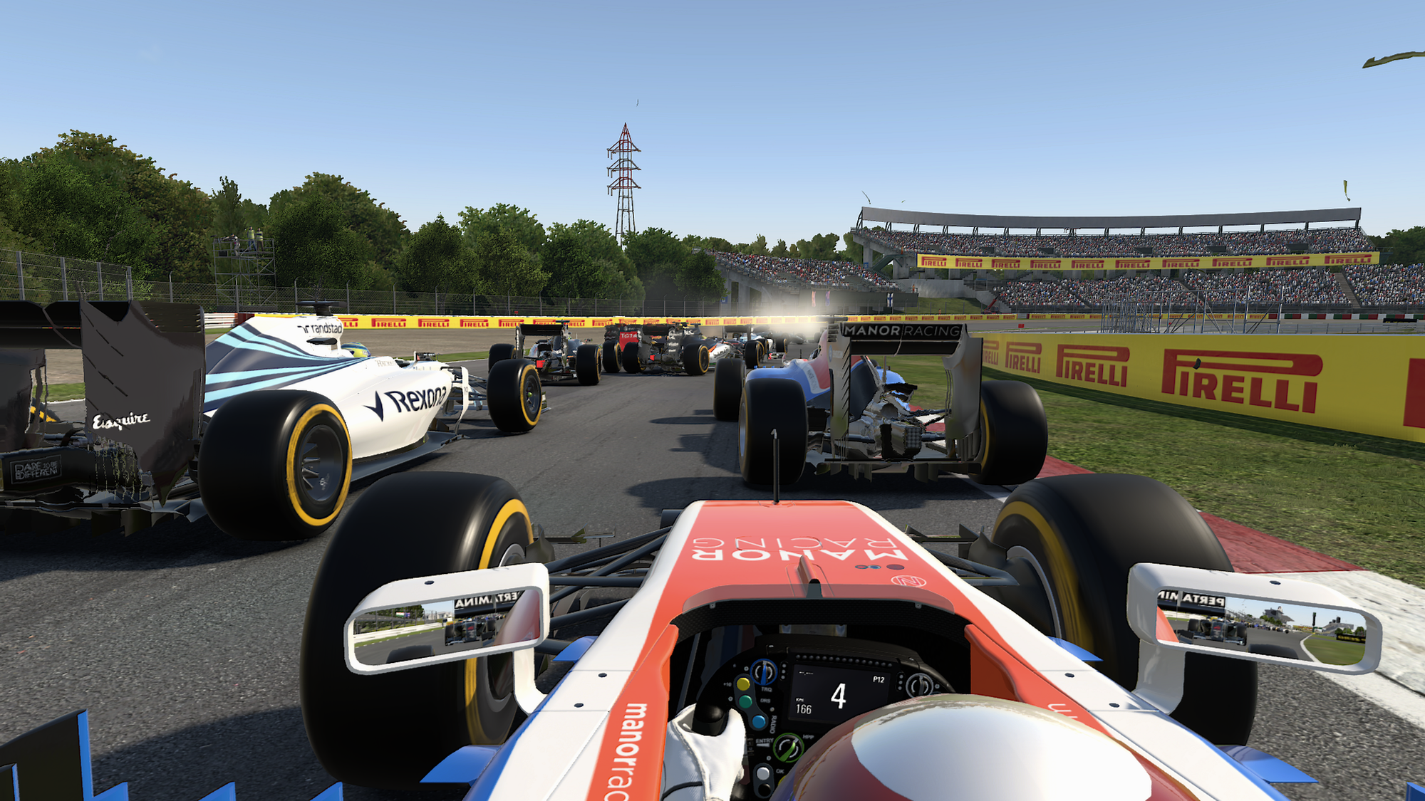 Onboard with me at the start of the Japanese Grand Prix. It's a wall of cars ahead with a plume of smoke as Sebastian Vettel chopped off both Mercedes into turn 1.