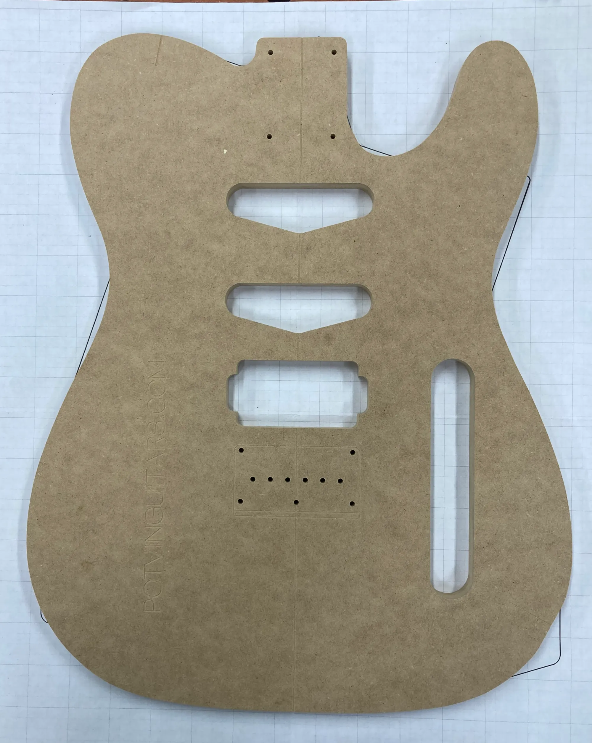 A photo showing a T-style template overlaid on my drawing.