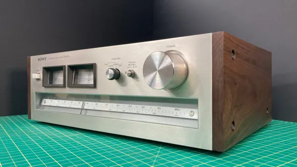 Image showing a 1978 Sony ST-A3A AM/FM tuner with new solid walnut side panels.