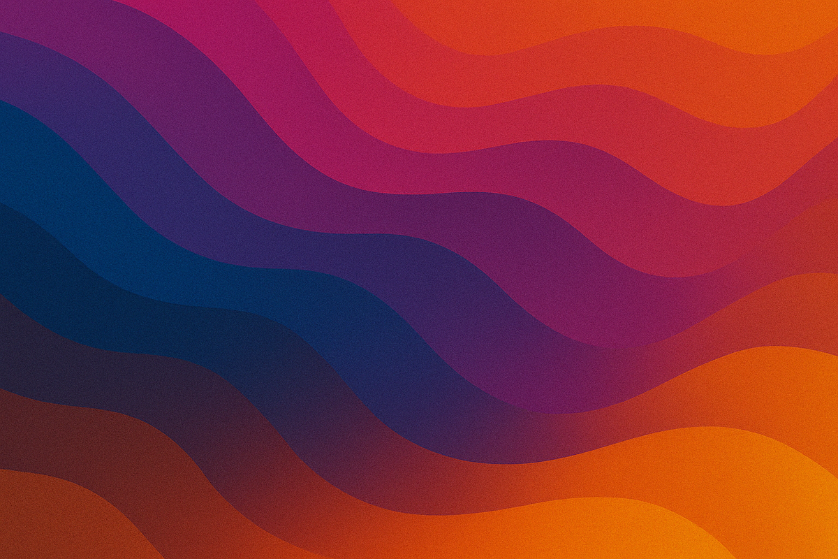 AI generated image of abstract multicoloured waveforms.