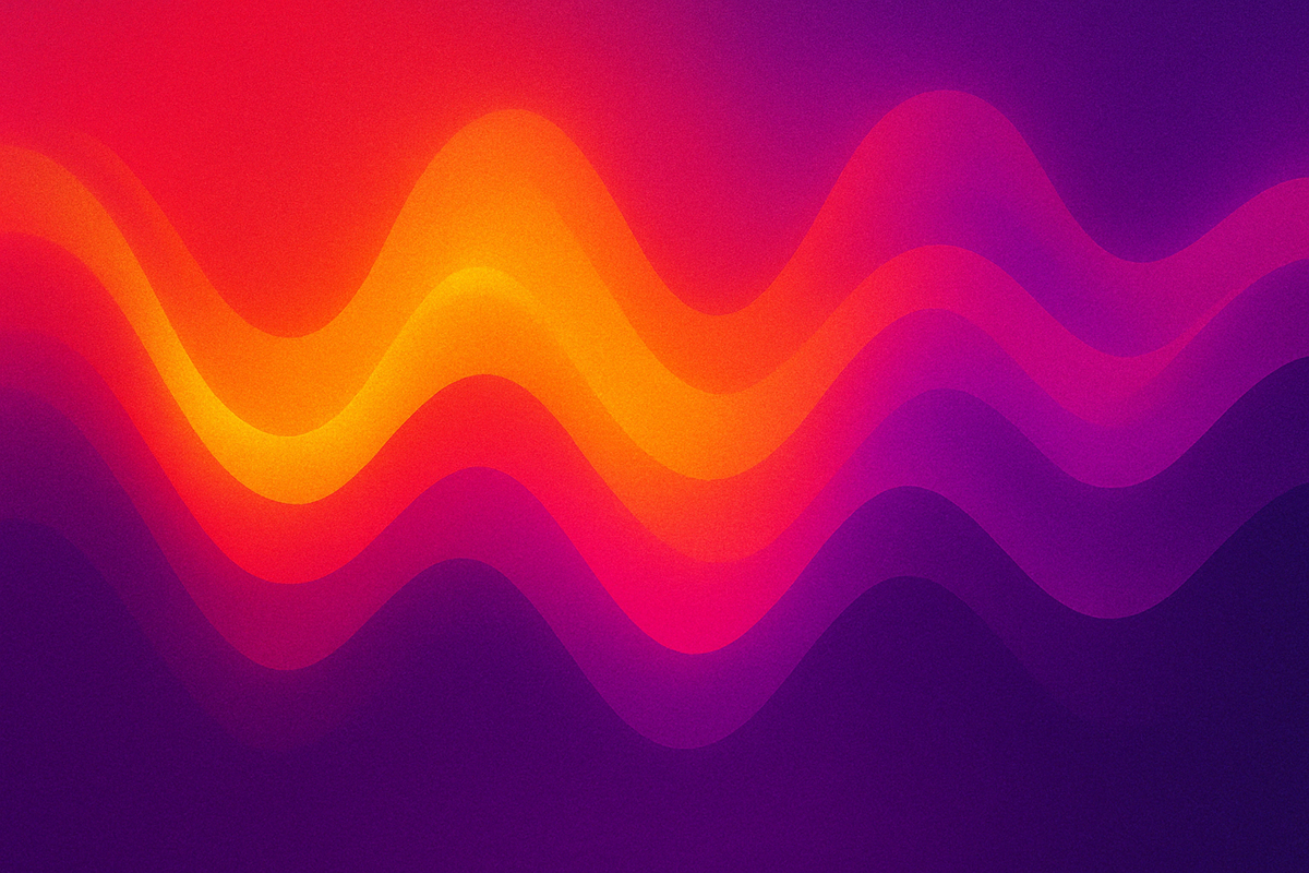 AI generated image of abstract multicoloured waveforms.