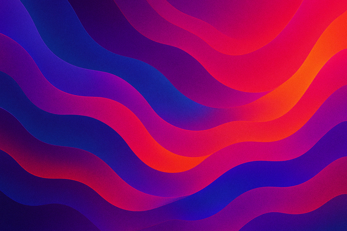 AI generated image of abstract multicoloured waveforms.