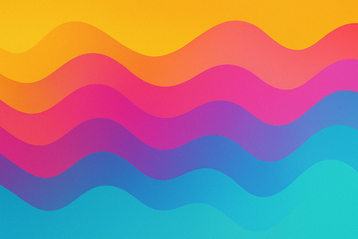 AI generated image of abstract multicoloured waveforms.
