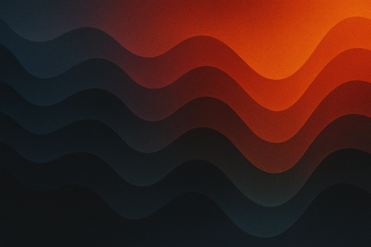 AI generated image of abstract multicoloured waveforms.