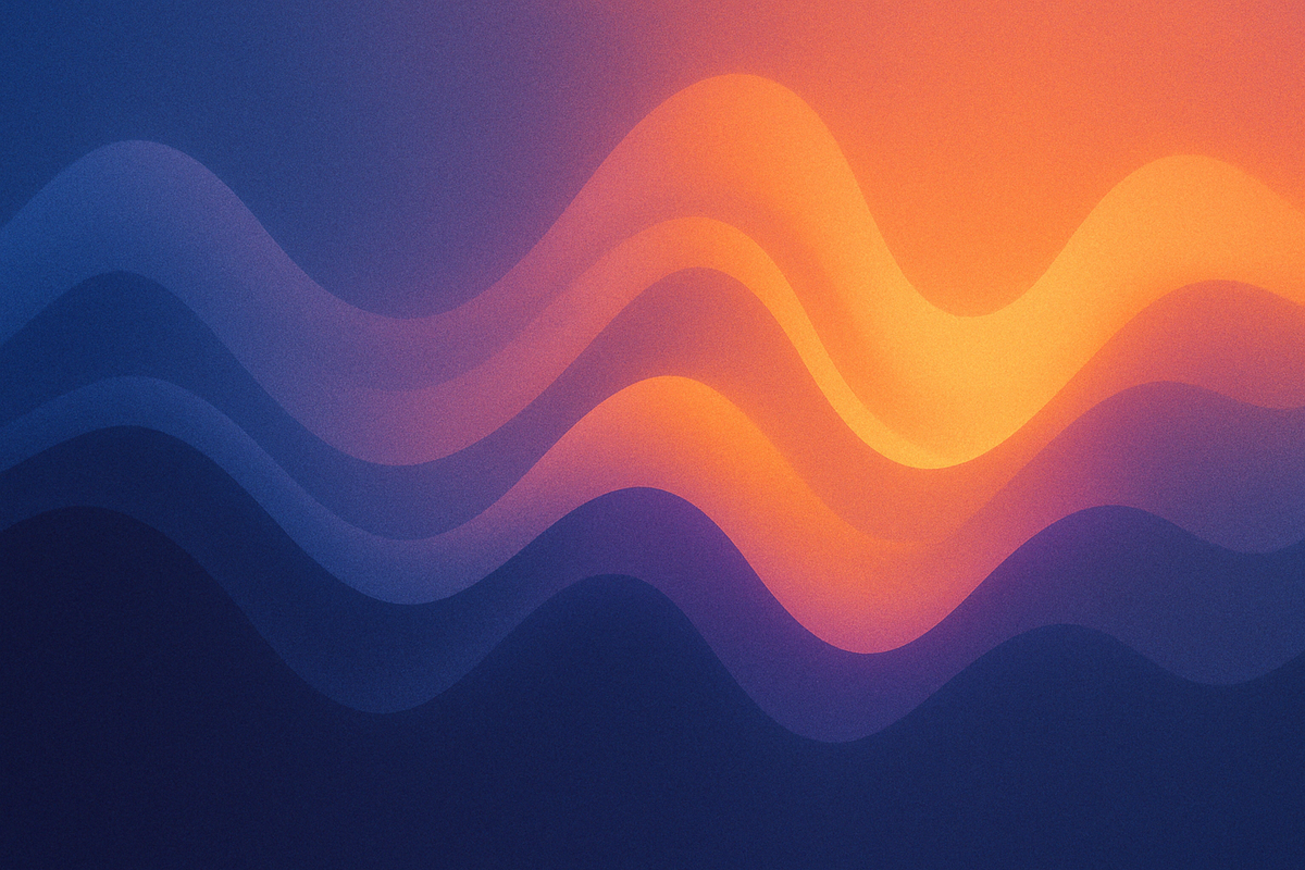 AI generated image of abstract multicoloured waveforms.