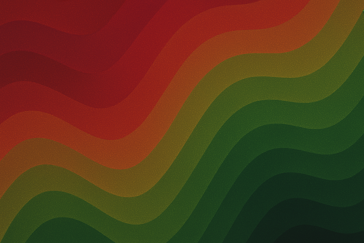 AI generated image of abstract multicoloured waveforms.