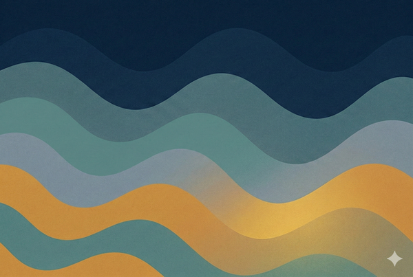 AI generated image of abstract multicoloured waveforms.