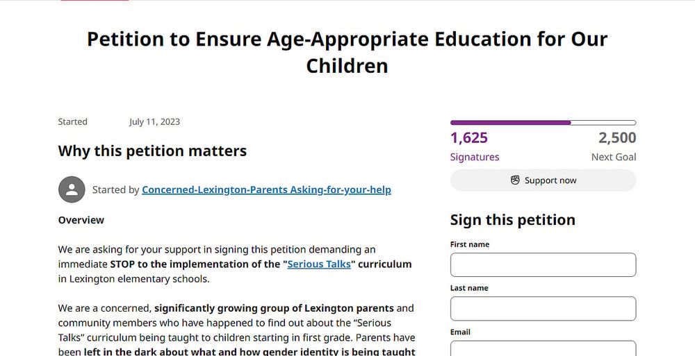 ‘Concerned Lexington Parents’ Start Petition Demanding Opt-Out For Class On Gender, Sexual Orientation For Elementary School Children