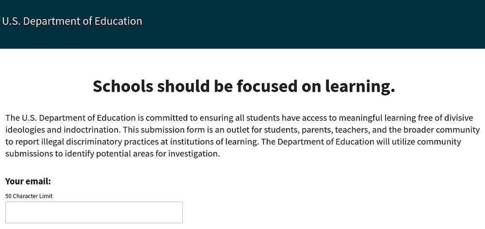 Trump Administration Launches 'End DEI' Portal For Reporting School Indoctrination