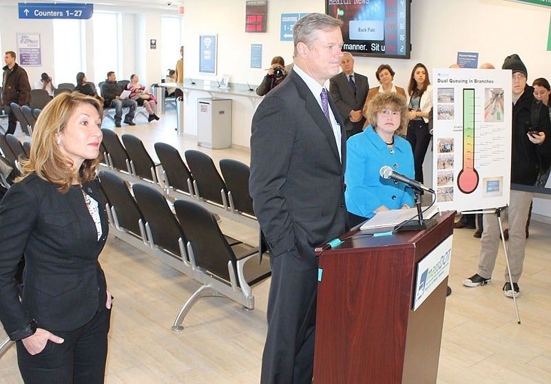 Baker visits Haymarket RMV to highlight reduced wait times