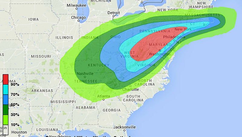 East Coast, Ohio Valley brace for possible big snowstorm