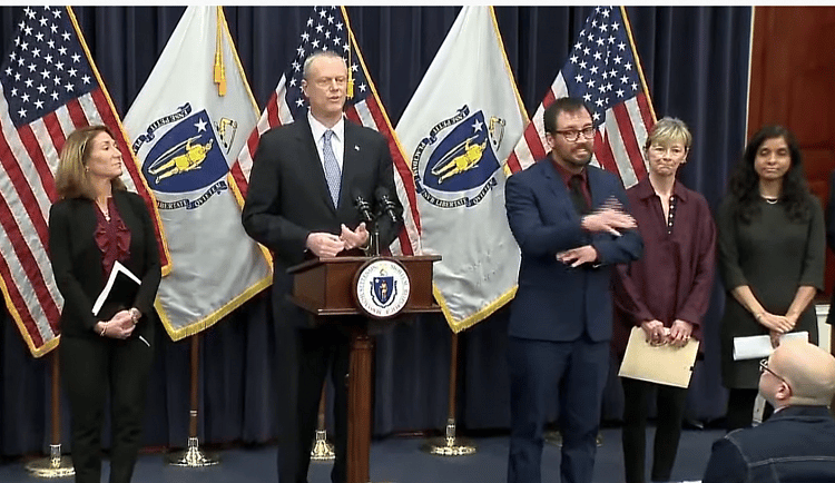 Massachusetts Governor Bans Gatherings of 25 or More People, Orders Schools Closed, Restricts Bars and Restaurants To Takeout
